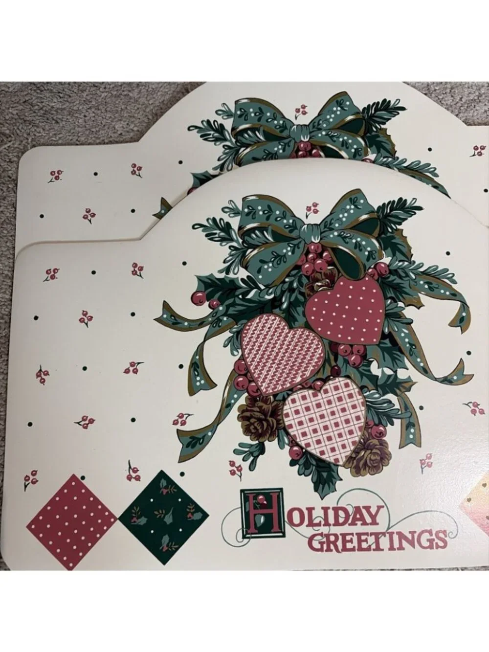 Vintage Franco Christmas Vinyl Placemats 18X12